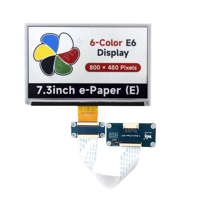 Imagem -03 - Low Power E-ink Display para Arduino Raspberry pi Jetson Stm32 Spotpear Epaper Hate 800x480pixels 7.3 Cores