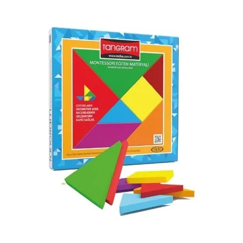 Redka Kumtoys Shape Keşfet + malowanie kamienia + kodowanie + kolorowy zestaw edukacyjny Tangram 4'lü