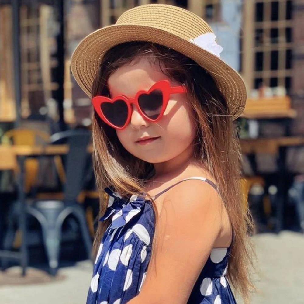 2024 New Fashion Kids Cartoon Heart Sunflower Sunglasses Girls Boy Children Outdoor Round UV400 Sun Glasses Kids Sunglasses