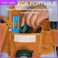 Woodworking Rule Aluminum Woodworking Rulers With Slide Stop, 3 Pcs Ruler Set Include 6, 8, And 12 Inch Precision Pocket Rulers
