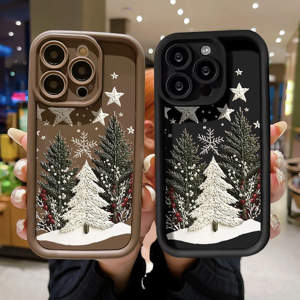 Christmas Tree Shockproof Phone Case For Samsung S26 Ultra A18 A08 A57 A56 A16 A17 A07 A37 A36 A55 A54 Matte Soft Cover Bumper