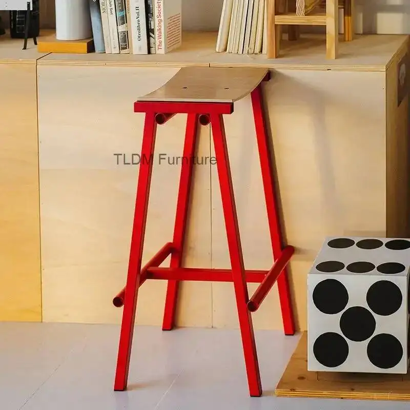 

Creative Single Bar Stools Nordic Waiting Reception Relax Party High Chairs Island Comfortable Lounge Muebles Home Furniture