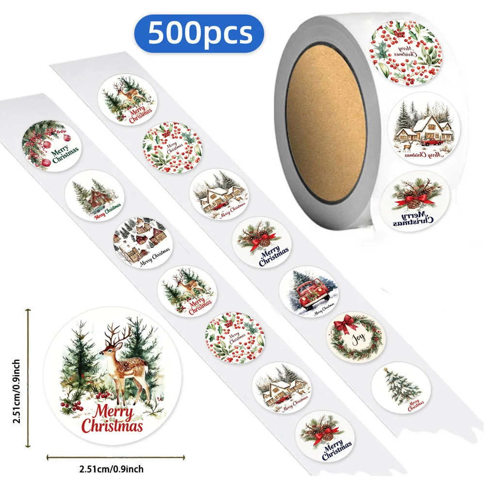 500 قطعة عيد ميلاد سعيد متعة الكتابة على الجدران مجموعة صغيرة ملصقات DIY جراب هاتف الكمبيوتر المحمول كوب ماء ملصقات مكافأة عيد الميلاد