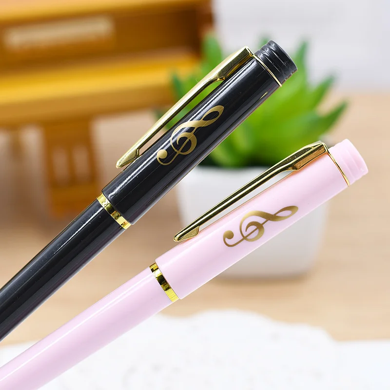 Music Stationery Gel Pens Treble Clef Writing Supplies Refill Black Note Signature Pen Business Style Music Pen Stationery