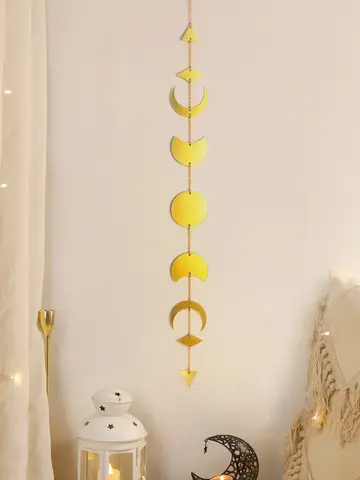 Väggdekoration med månfas i ramadan - Eid-guldfärgad akrylkonst i himmelsk stil, för heminredning i islamisk festival, inspirerad av astrologi och astronomi 10 best sales Parnis månfas - №6