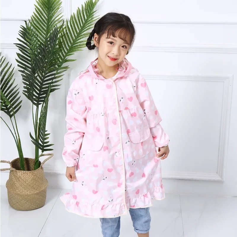 Cartoon children's raincoat kindergarten baby one-piece poncho schoolbag position foreign trade export Korea reflectiv wholesale