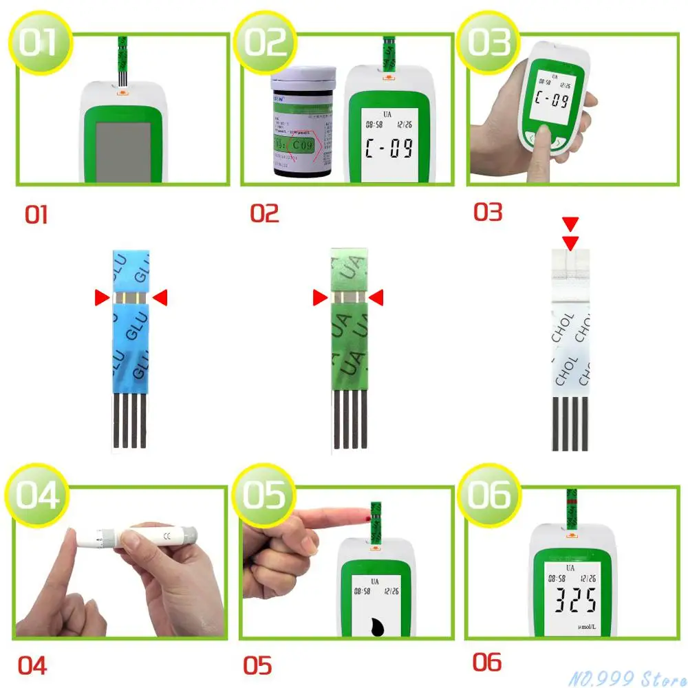 3 In1 Multi-function Diabetes Gout Device&lancets Cholesterol Test Strips&uric Acid &blood Glucose Stripszsk3- 1