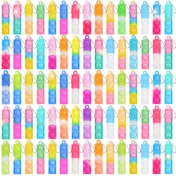 10/20Pcs Mini Pop Keychain Fidget Toys Party Favors for Kids Birthday Gift Toddler Sensory Toy Classroom Prizes Pinata Fillers