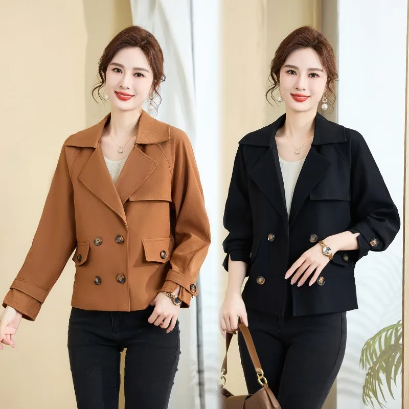 

Women's Jacket 2024 New Spring Autumn Fashion Long Sleeve Middle-Mother's Casual Short Coat Women Elegant Outwear