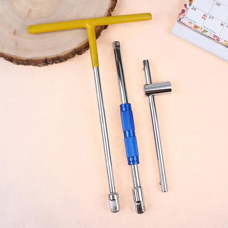 Multifunctional T-Handle Socket Wrench Set, Interchangeable Sockets And Lever Bar, Easy To Use Hand Tool For Repair Work view 5