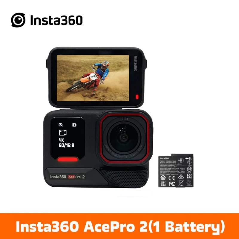 Insta360 Ace Pro 2 8K waterdichte actiecamera met dubbele AI-chip en 1/1,3 inch sensor, Acepro 2, nieuw.