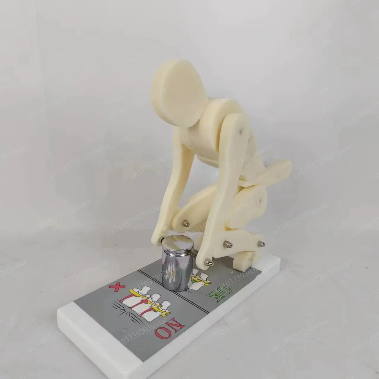 Human weightlifting simulation model Bend over and squat with heavy objects Operation demonstration Waist health care Fitness