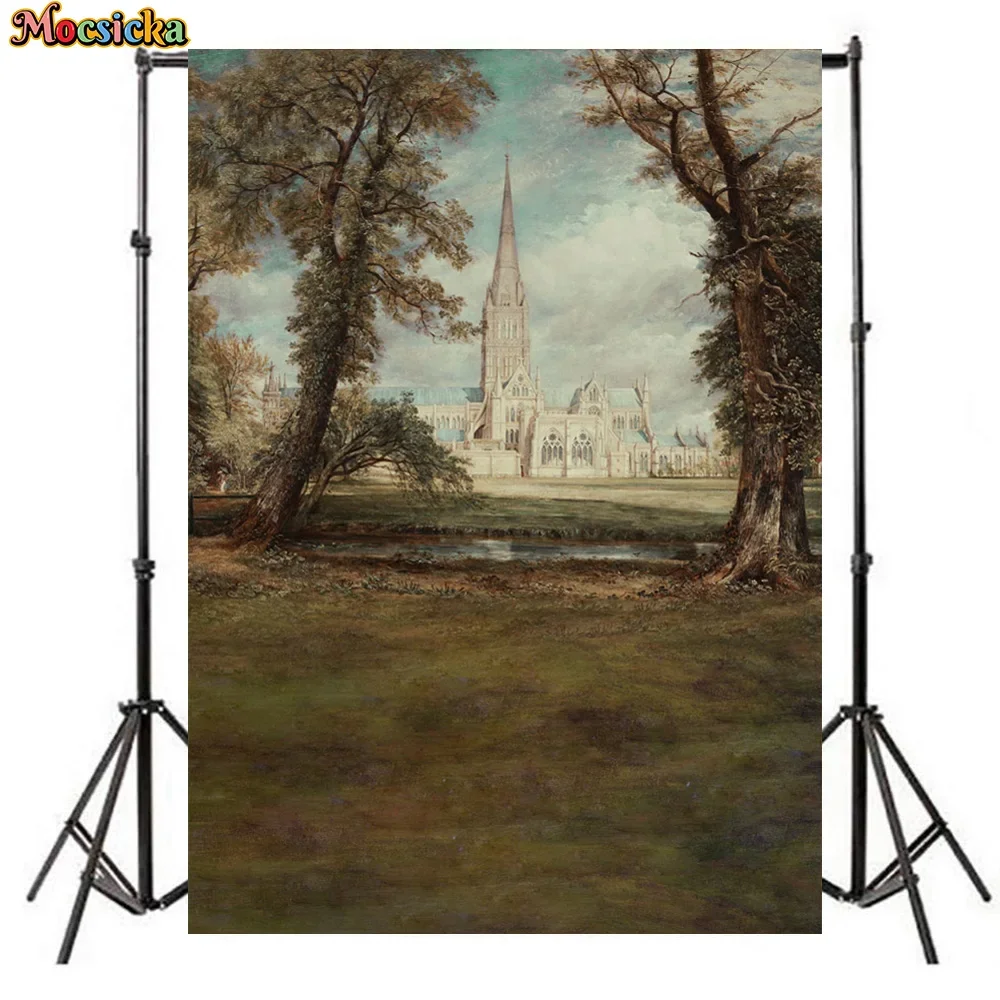 Mocsicka حفلة عيد ميلاد سعيد التصوير خلفية خمر القلعة الحديقة خلفية الكبار الاطفال صورة صورة راية استوديو الدعائم #2
