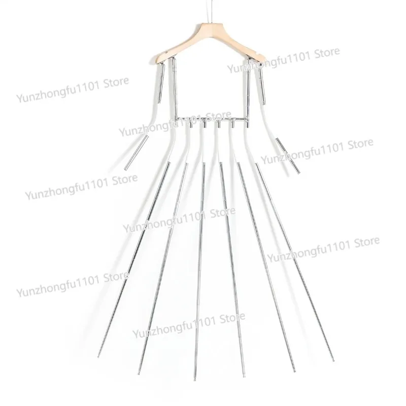 Z Adjustable Invisible Hanger for Dresses - Five-Pole Log Color Dress Shooting Modeling Skirt Fold Positioning Dress Form