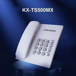 Corded Telephone, Basic Landline Telephone  KX-TS500MX for Home Office Hotel, White & Black Desktop Analog Phone, Desktop Phone