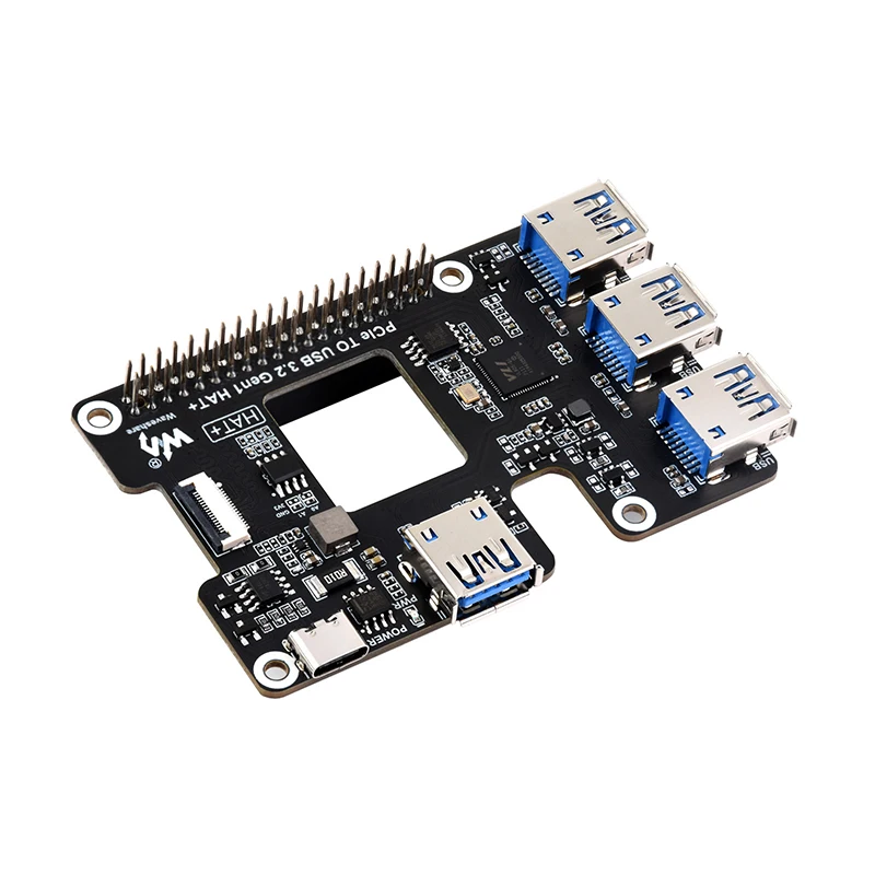 Waveshare Raspberry Pi 5 PCIe USB 3.2 Gen1 Expansion Board Drive-Free High-Speed HAT Standard 180-Day Warranty Trade Assurance
