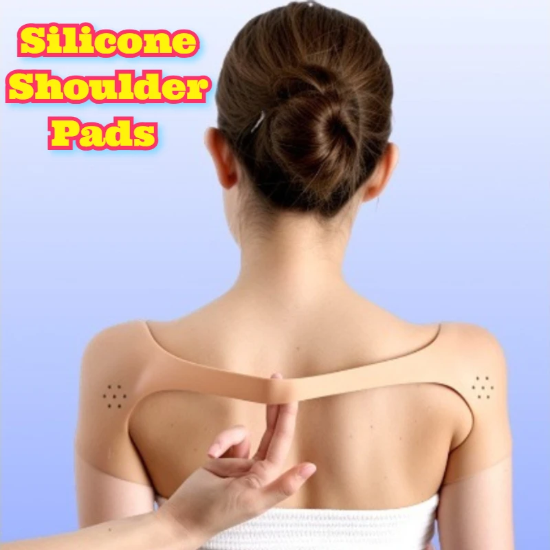 Silicone Shoulder Pads Reusable Adjustable Non Slip Cosplay Shoulder Enhancer Men Women Straight Shoulder Shape Body Shaping
