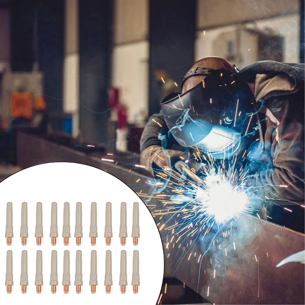 

Gray Non-Stick Tips Metal Welding Nozzle Set Welding Nozzle MIG Replacement Smooth Wire Feed Three-hole Alignment