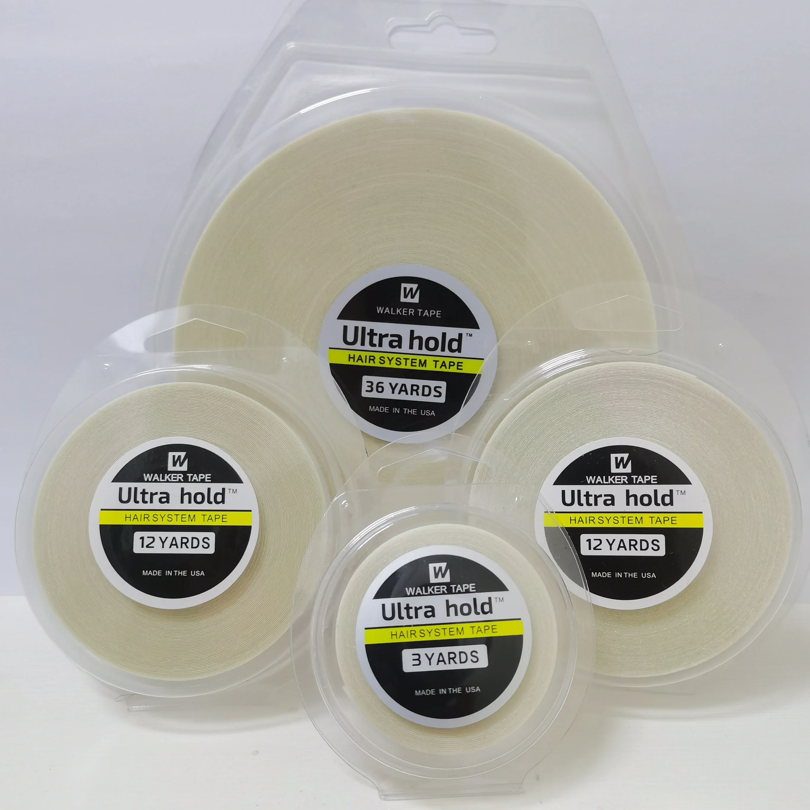 الكل مع صندوق 0.8/1.0/1.27/2 سنتيمتر عرض 3/12/36 ياردة الأبيض الترا عقد الشريط مزدوج الجانب الشريط الدانتيل الجبهة الشريط شريط شعر مستعار