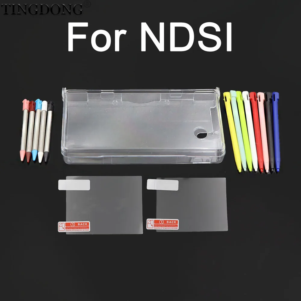 Klare, transparente, geteilte Hartschale für NDSI, Schutzhülle, Displayschutzfolie, Stylus-Touch-Stift, 1 Set