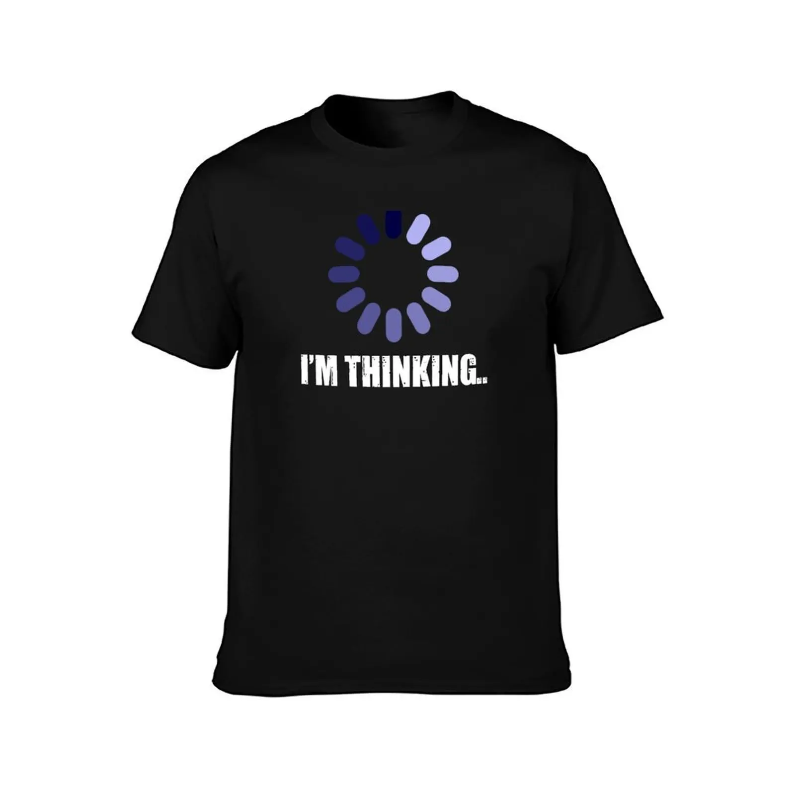 I am thinking, loading white version T-Shirt, Summer Casual Cotton Tee, Oversized Streetwear Tops, Vintage Graphic Print