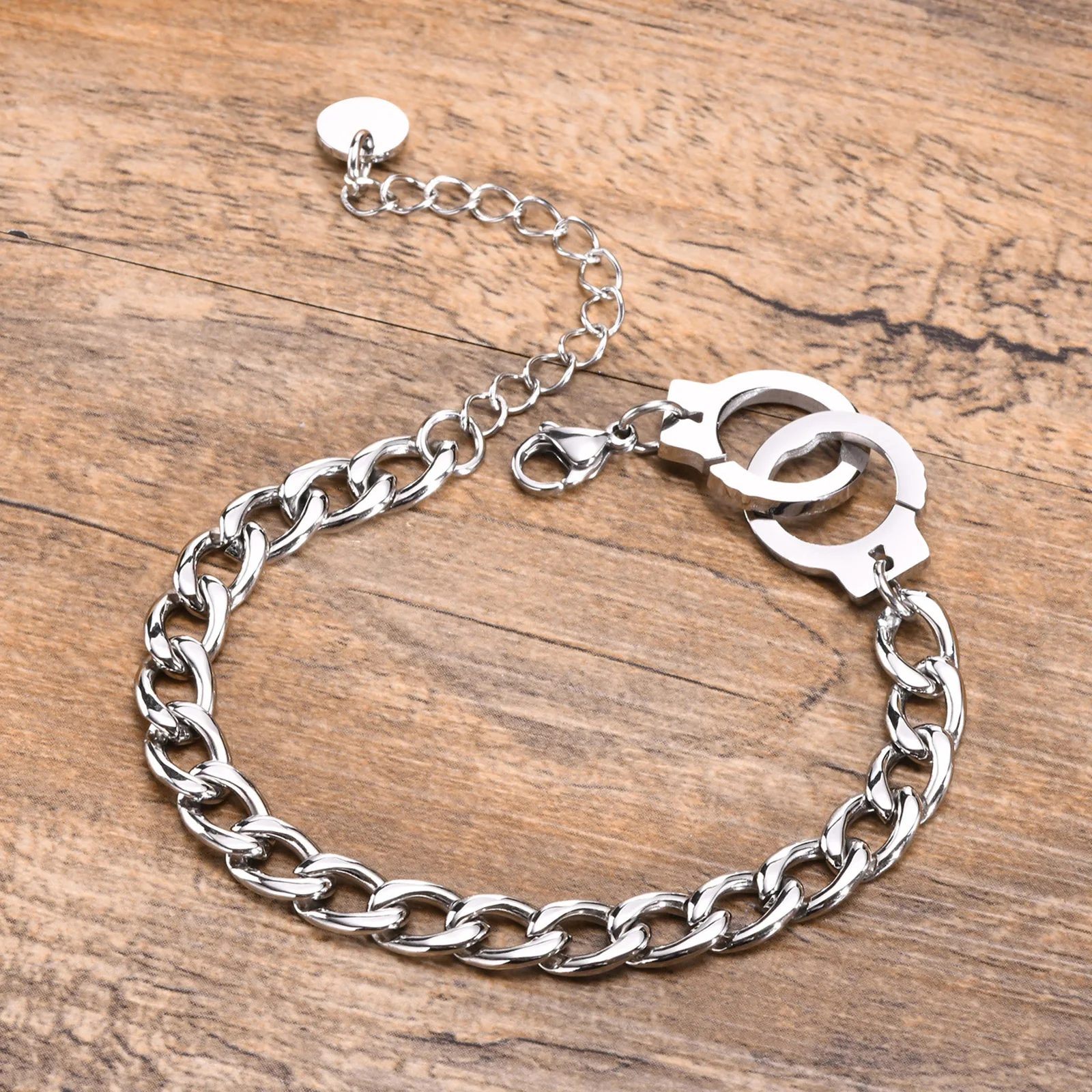 Handcuff Bracelet Men, Chunky Curb Chain Bracelets , Stainless Steel Stacking Jewellery
