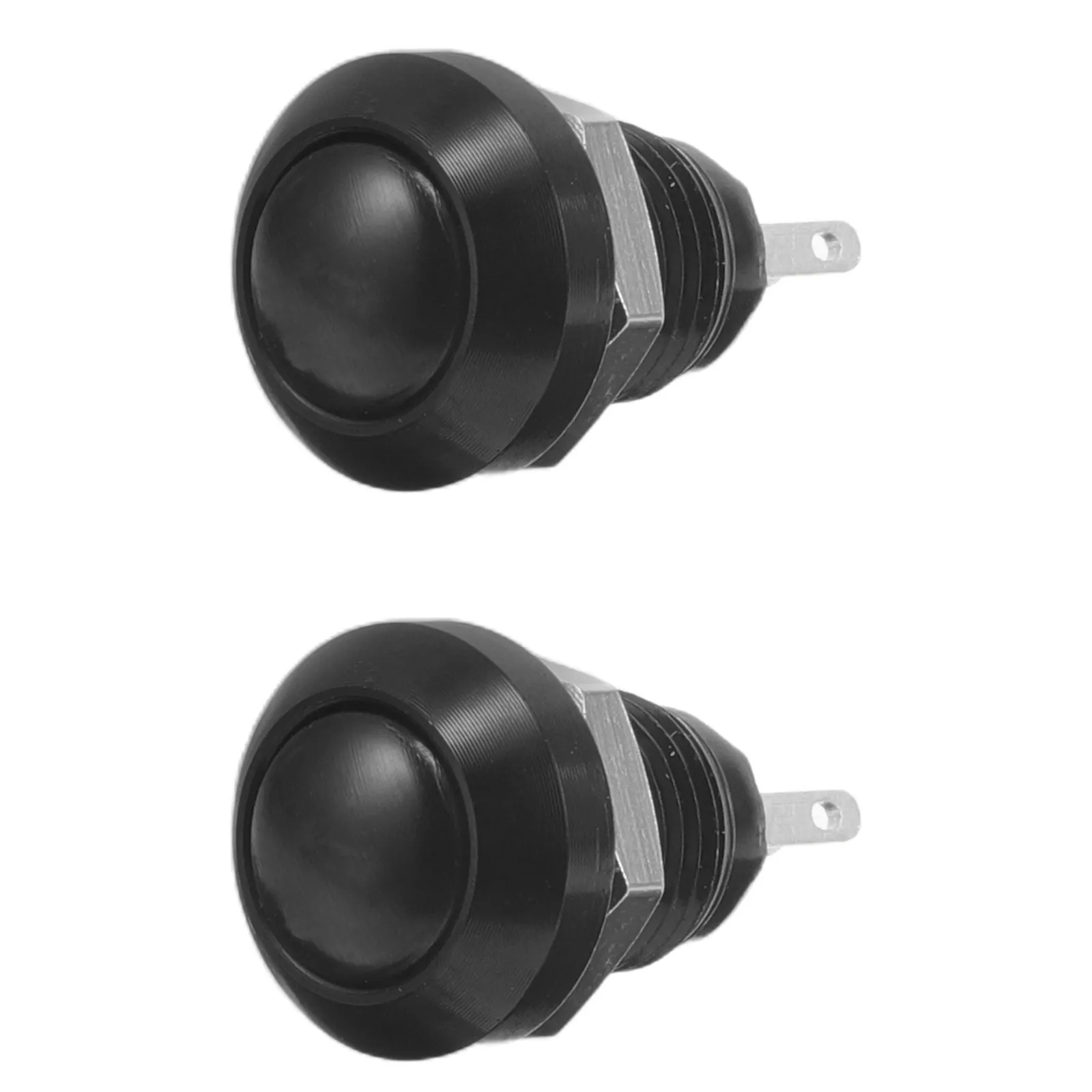 2Pcs Automotive Momentary Push Button Switches Round Mini Alloy Body Self Reset Car Dash Panel Mount Replacement 8Mm Metal
