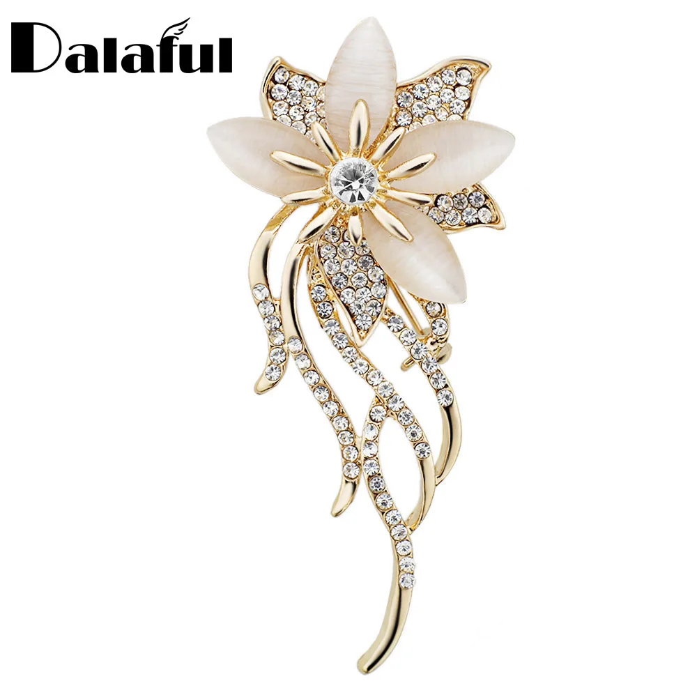 Exquisite Noble Opal Crystal Flower Brooch Pin Garment Accessories Jewelry For Wedding Bridal Fashionable Brooches Z020