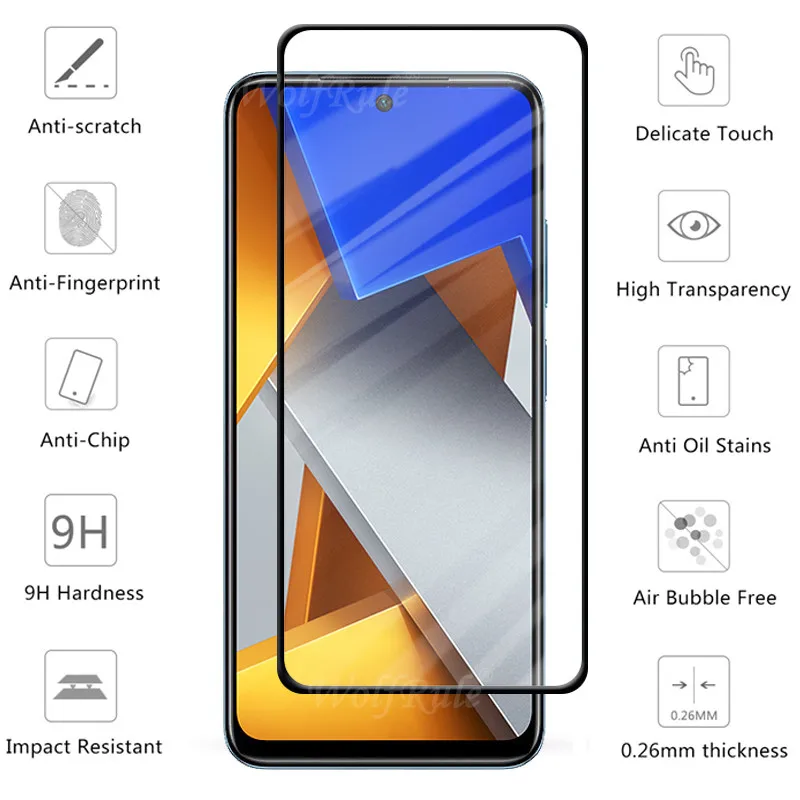 6-in-1 For Poco M4 Pro 4G Glass For Xiaomi Poco M4 Pro Tempered Glass Full Glue Screen Protector For Poco X4 M4 Pro Lens Glass