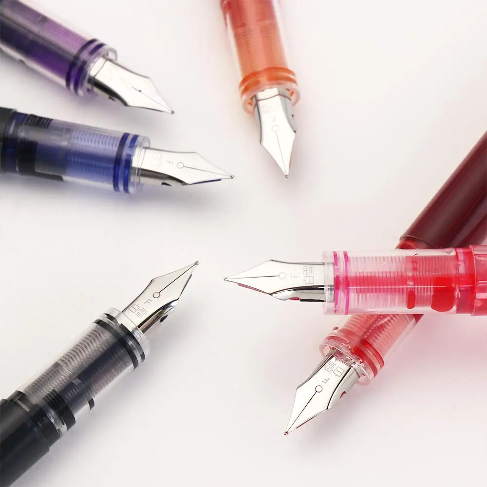

Large Capacity Fountain Pen F Nib Multi-Color Writing Ink Pens Quick-Drying 8 Colors Straight Liquid Pen Office Accessories