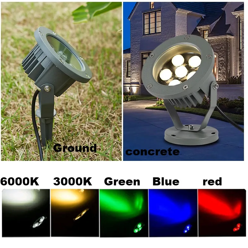 IP67 Waterproof 6W 9W LED Flood Light Outdoor LED Lawn Lamp Garden Lighting Insert The Ground DC12V Spotlight for Tree Square