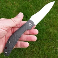 C241 Professional Tactical Knife D2 Steel Blade Carbon Fiber Handle Folding Design Outdoor Camping EDC Essential