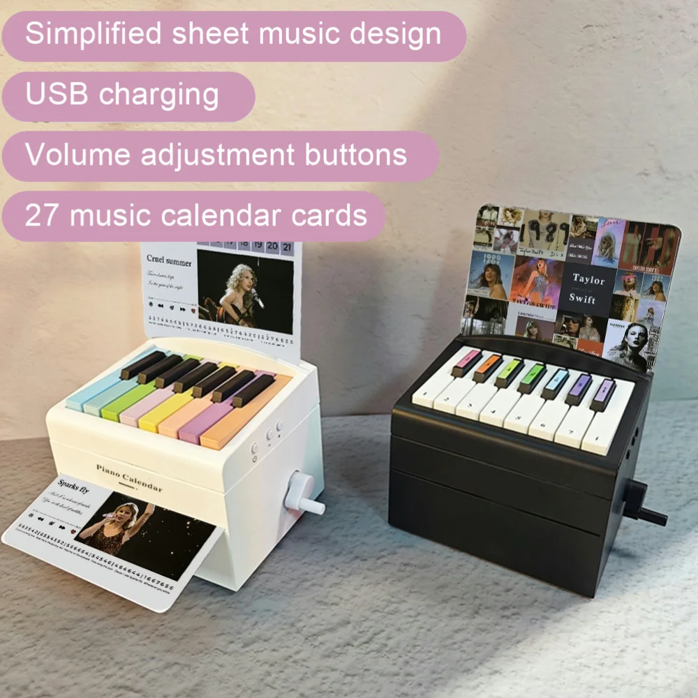 

Taylor Piano Calendar 2025 Piano Desk Calendar Playable Mini Piano Calendar with 27 Music Calendar Cards 52 Songs Gifts for Fans