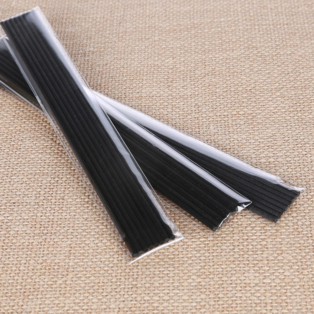 

80pcs Aroma Diffuser Reed Sticks Black Polyester Fiber Scent Diffusing Rods Air Purification Home Fragrance Replacement Rattan