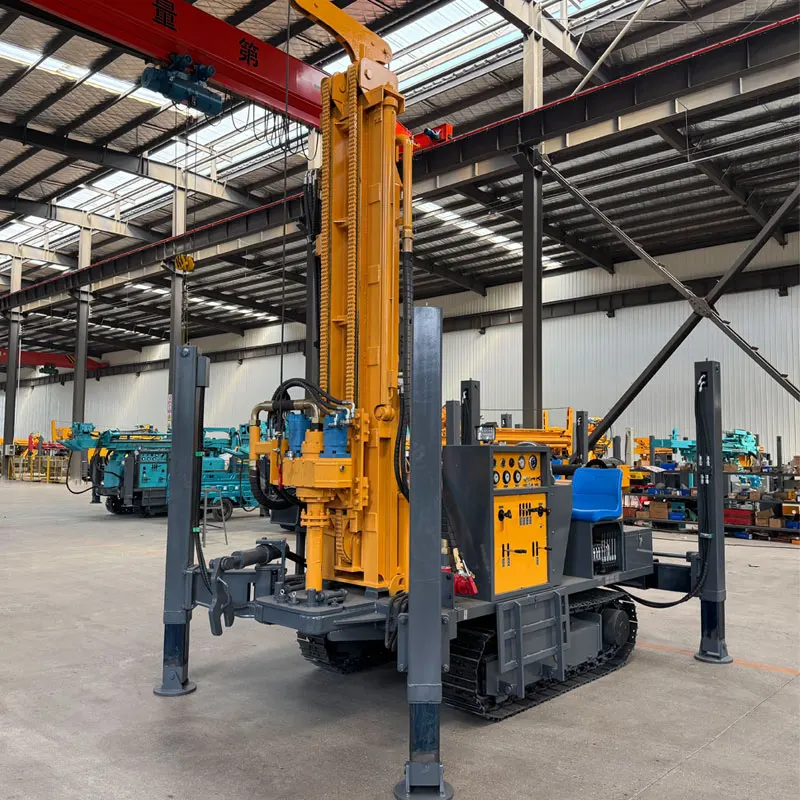 Water Borehole Drilling Rig 100m 200m 300m Dual Use Water Air Drill Portable Crawler Hydraulic Top Drive Rig