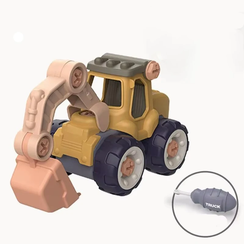Children Kid Disassembly DIY Nut Assembly Engineering Vehicle Excavator Free Screwdriver