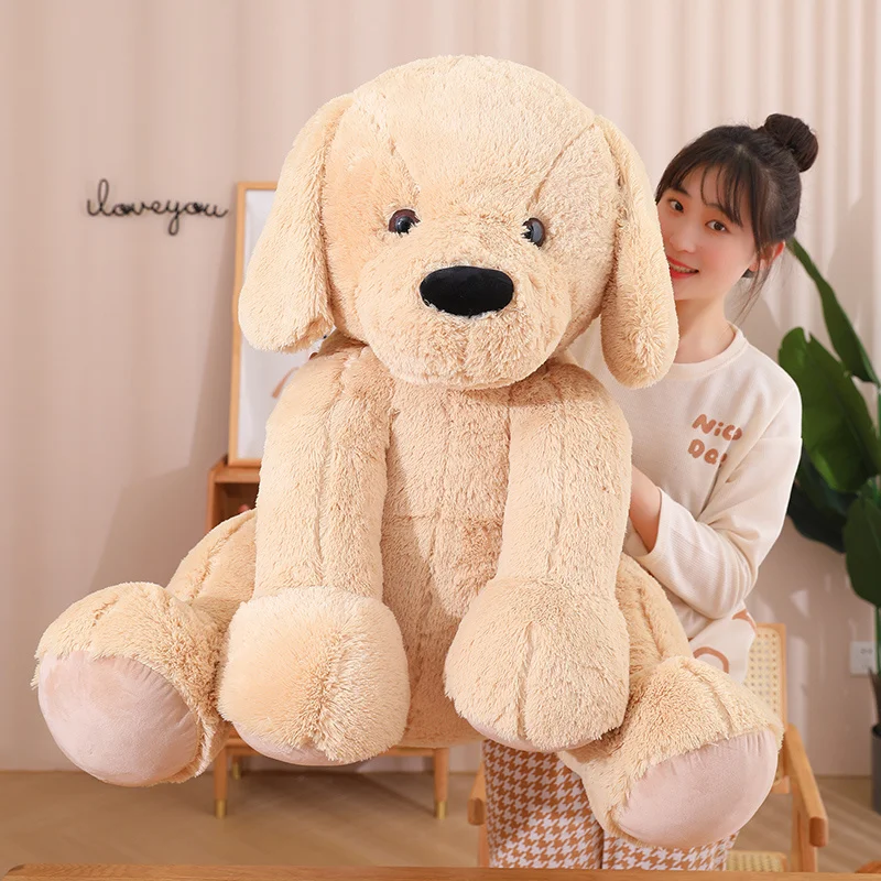 

60cm Sitting Yellow Dog Plush Doll Stuffed Animals Realistic Dog Toy Photography Props Boyfriend Birthday Gifts