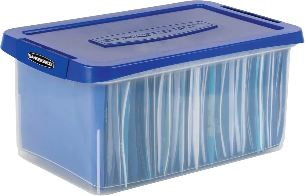 صندوق ملفات الحروف البلاستيكية شديد التحمل مع غطاء قفل للتخزين والنقل الآمن #3