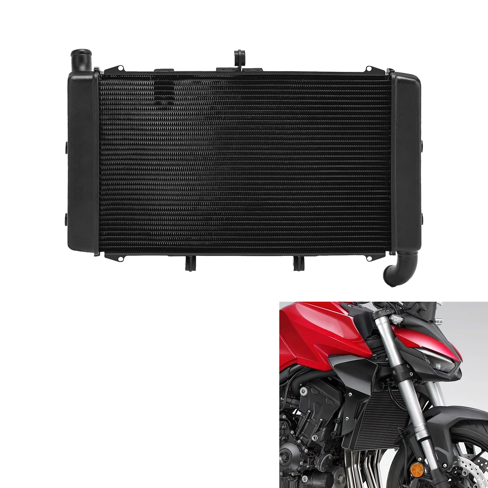 Motorkühler Kühlradiator ‌   Für Honda CB1000 CB 1000 Hornet 2025 2026 ‌   Motorrad-Aluminium Schwarz