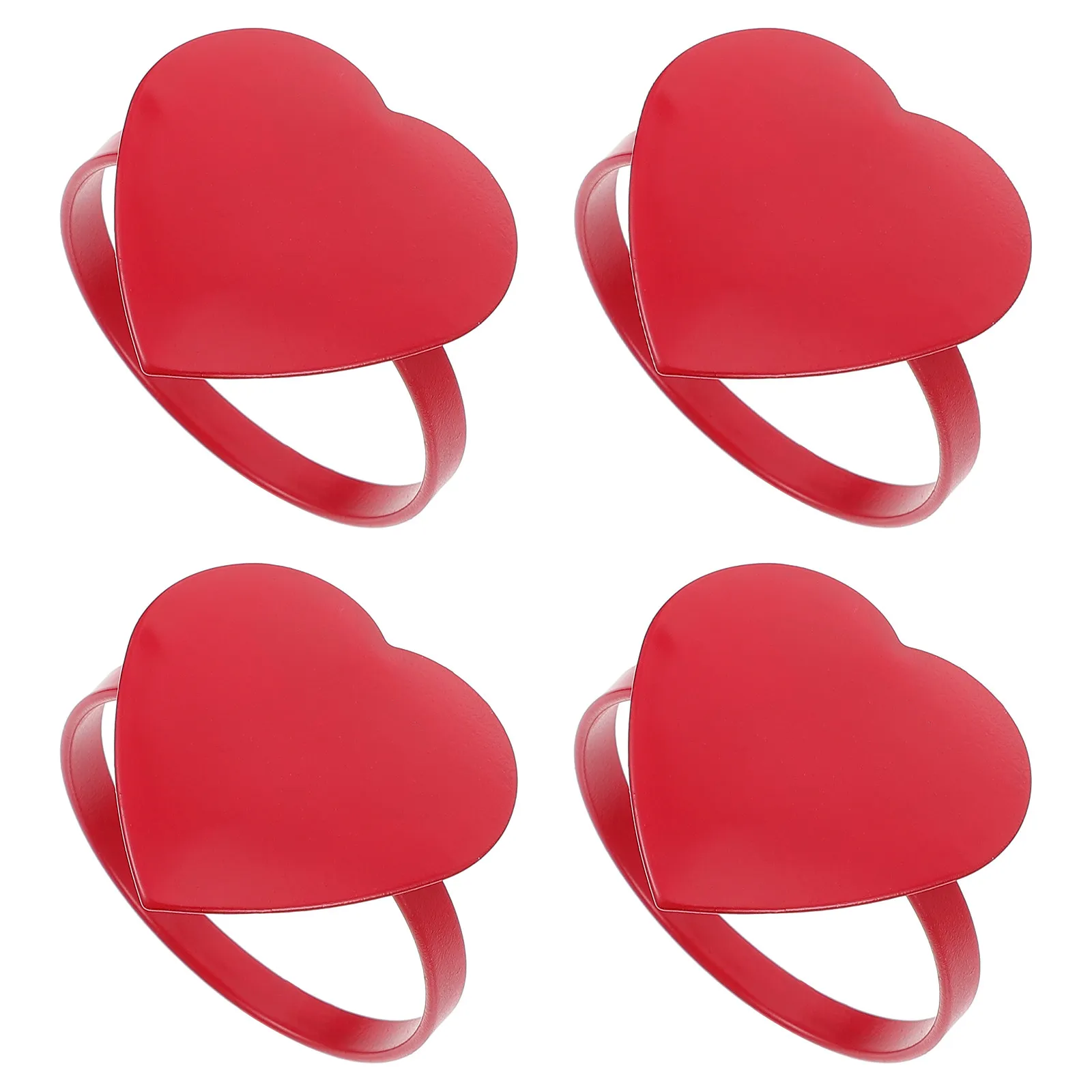 4Pcs Delicate Heart Shaped Napkin Buckles Alloy Napkin Holders for Festive Dinner Relaxing Meal Experience Kitchen Bar