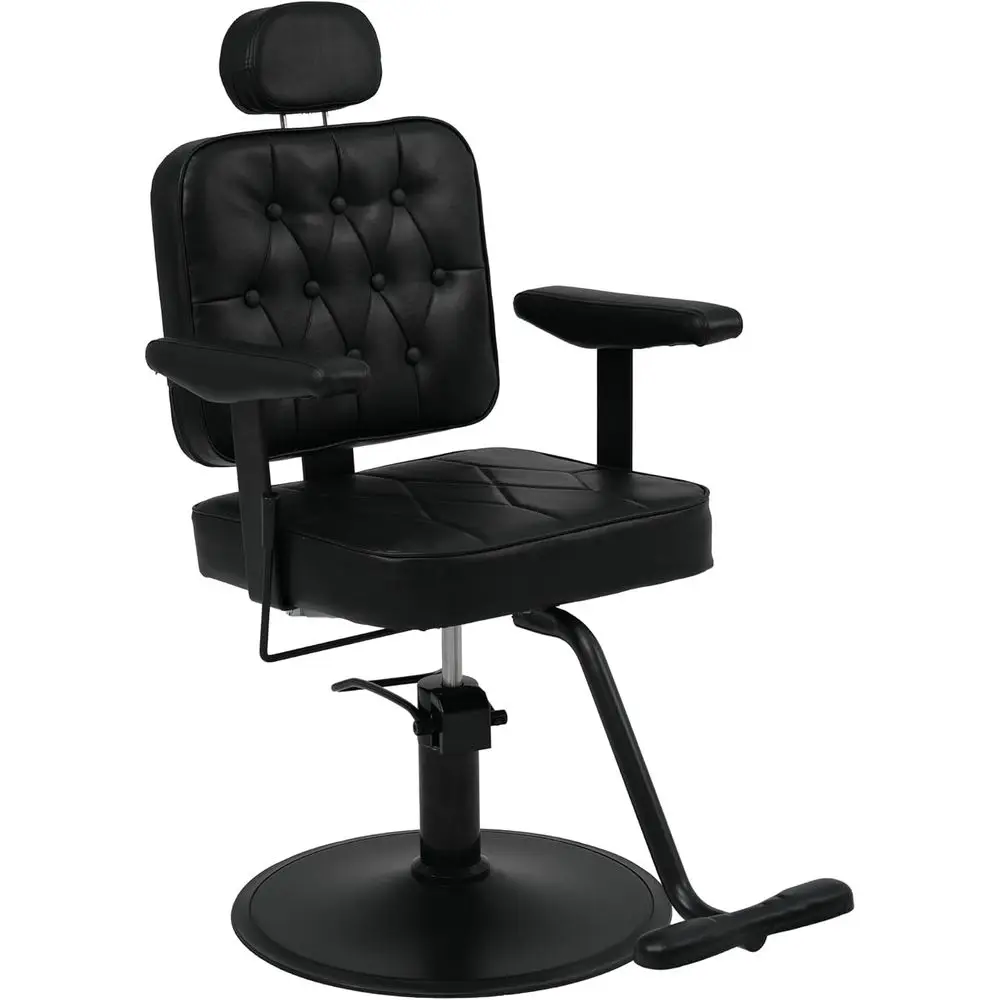 

Парикмахерское кресло для барбера или стилиста, усиленное гидравлическое кресло-реклайнер из ПУ кожи, регулируемое по высоте, для укладки волос