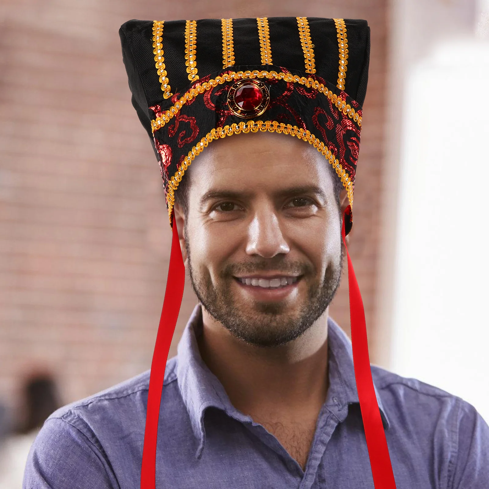 

Unique Inspired Cloth Hat Traditional Chinese Cap for Cosplay Events Festivals Decorative Costume Accessory