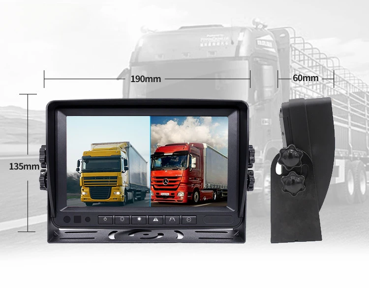 Truck wireless camera surveillance system 2 split 7 inch screen