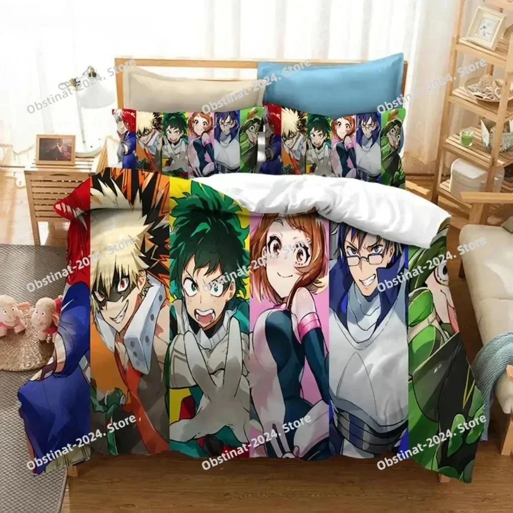 Anime My Hero Academia Bedding Set Duvet Cover Full Queen King Size Pillowcase Bed Print Bed Set Aldult Kid Bedroom Single Twin