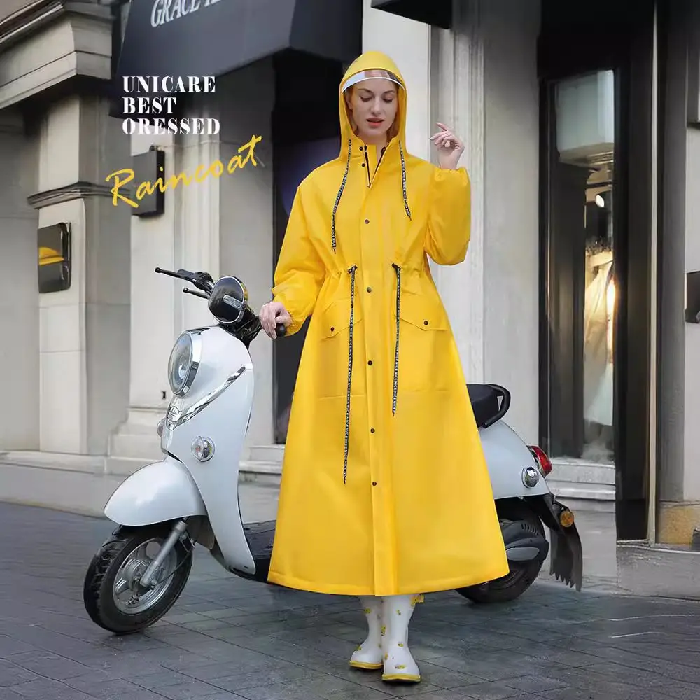EVA Lenthen Electric Bicycle Raincoat Adult Full Body Hiking Poncho Waterproof Stormproof Riding Gear for Men Women