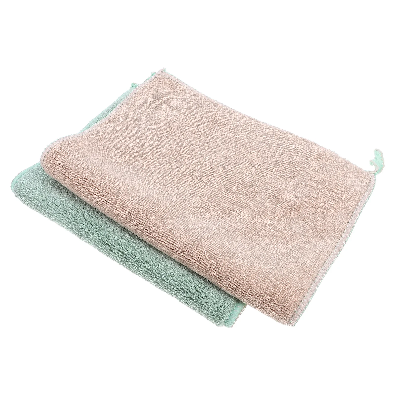 

2pcs Green 20x30cm Cleaning Cloth Dishwashing Kitchen Rag Fiber Absorbent Oil Easy Storage Compact Size