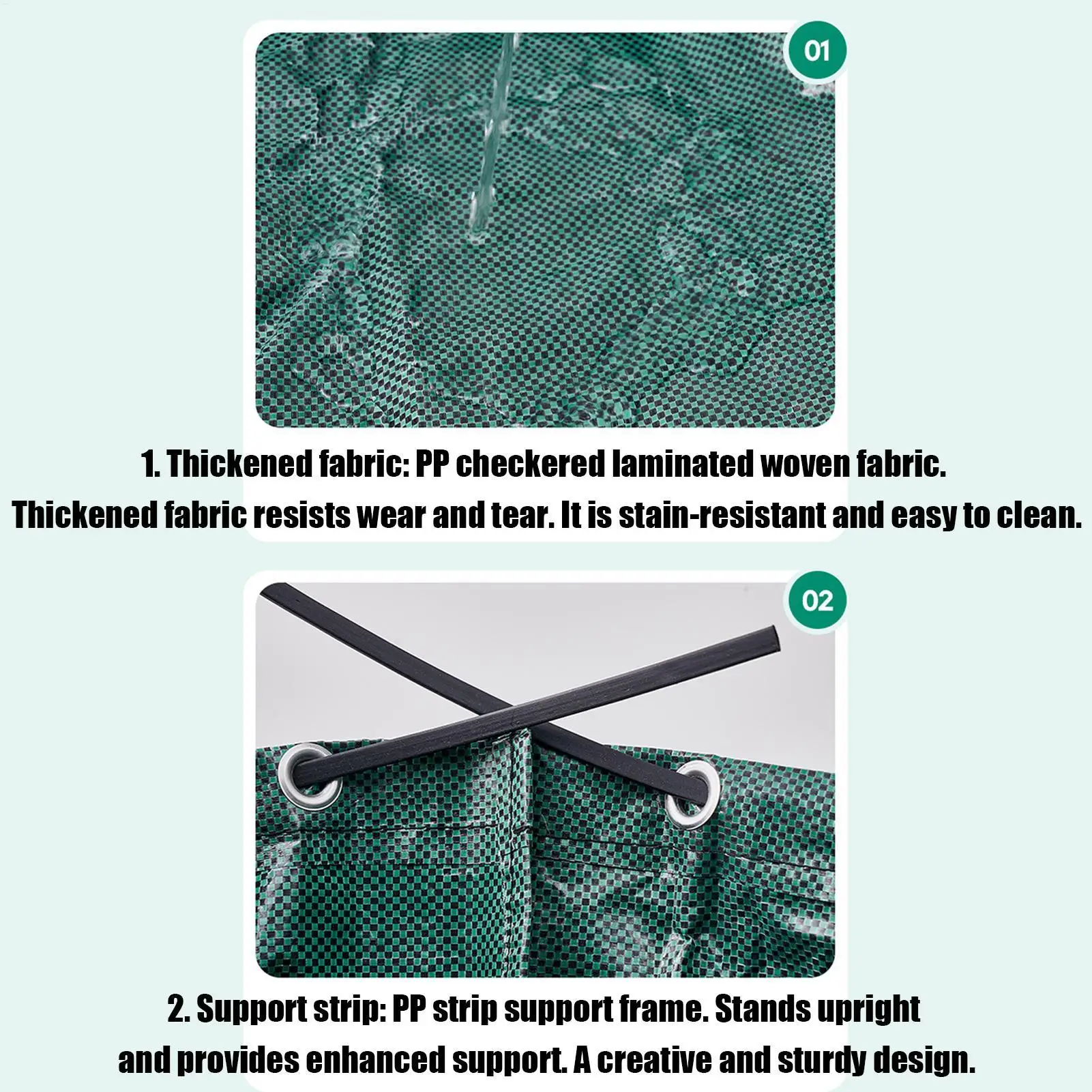 

Lawn Waste Bag Foldable Double Handles Reinforced Reusable Lawn And Leaves Garden Bag For Garage Beach Backyard Park Playground