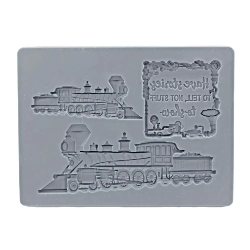 Steam Locomotive Silicone Fondant Mold Punk Engine DIY Sugarcraft Chocolate Icing Decor Cake Toppers Baking Mould Polymer Clay