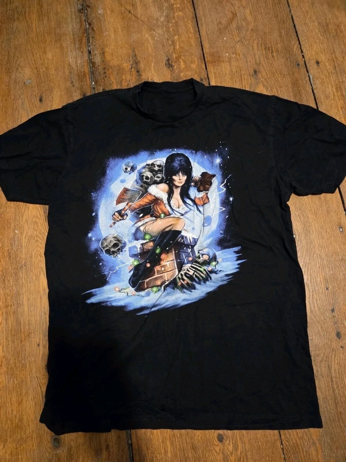 1990s Dark Horror Movie Elvira Mistress Black T-shirt 2026 Summer New T-shirt Fashion Casual Men's Clothing Women Cotton T Shirt