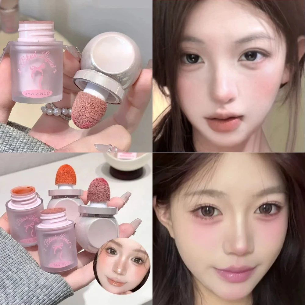 Grande tête d'éponge doux mat liquide Blush naturel durable éclaircir Contour du visage fard à joues teinte blanchissant le teint de la peau maquillage Rouge
